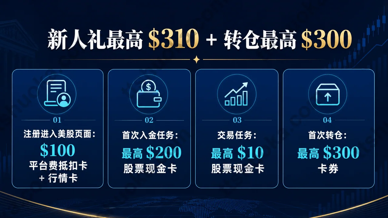 BIT 9月美股新人礼与首次转仓最高610美元奖励结构图