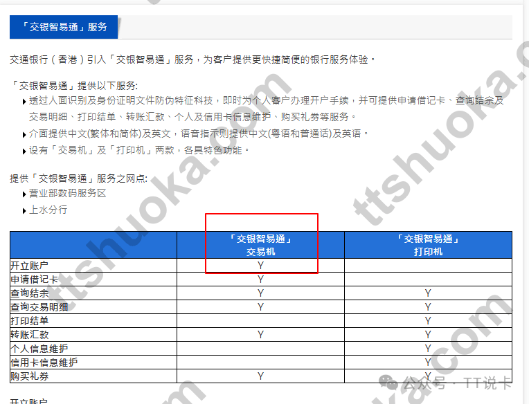 交银香港交银智易通服务说明和交易机功能表