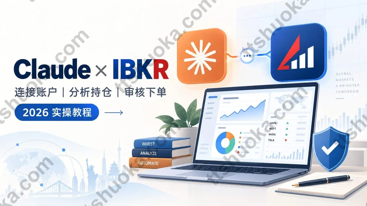 Claude 与 Interactive Brokers IBKR 连接后进行投资组合分析的示意图