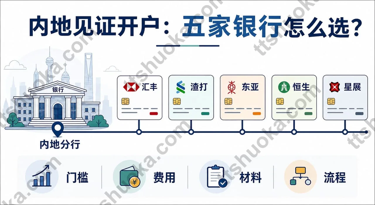 汇丰渣打东亚恒生星展五家银行内地见证开户对比封面