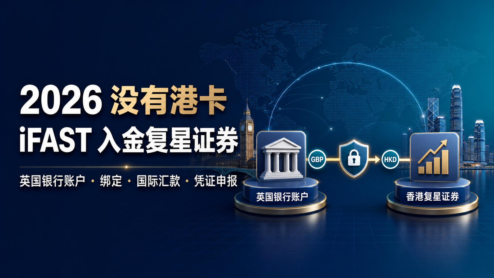 2026没有港卡怎么入金香港复星证券？iFAST英国奕丰银行开户、绑定与汇款全攻略 封面图
