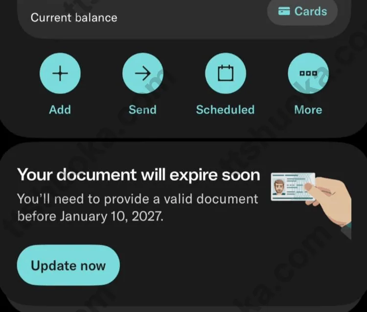 N26 App身份文件更新提醒，要求在2027年1月10日之前提供有效文件