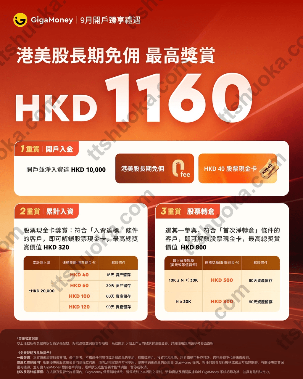 香港腾达证券 GigaMoney 2026年9月开户福利：港美股长期免佣，最高 HKD1160｜邀请码 XDS379SB