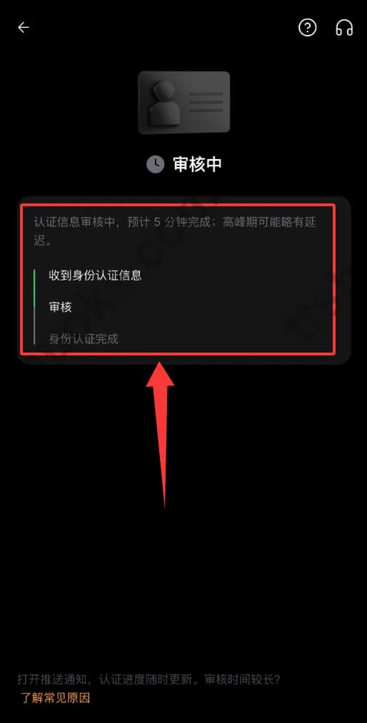 Bybit KYC 审核中状态页面示例